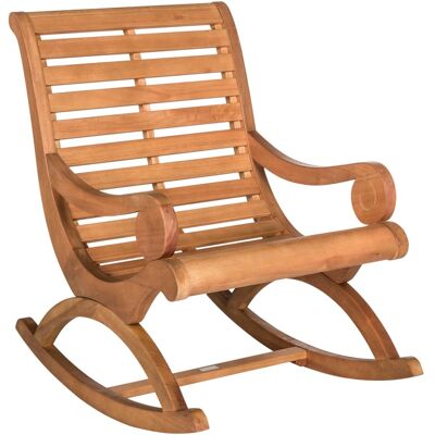Safavieh Silla lounge exterior en madera de eucalipto beige Safavieh Silla lounge exterior en madera de eucalipto beige