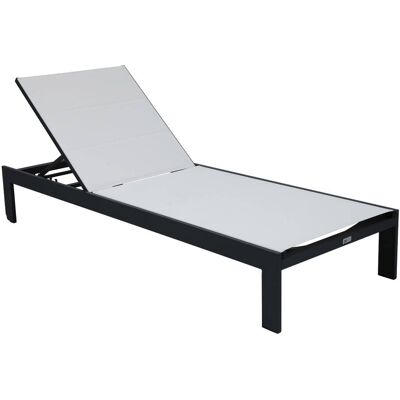 Axi Tumbona de jardín ajustable de aluminio, antracita/crema Axi Tumbona de jardín ajustable de aluminio, antracita/crema