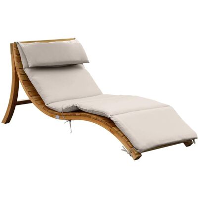 Axi Tumbona de jardín de madera fsc con techo desmontable y cojín, beige Axi Tumbona de jardín de madera fsc con techo desmontable y cojín, beige