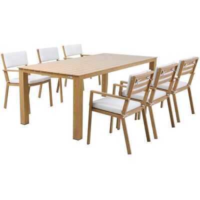Axi Conjunto de jardín con 6 sillas de aluminio, beige Axi Conjunto de jardín con 6 sillas de aluminio, beige