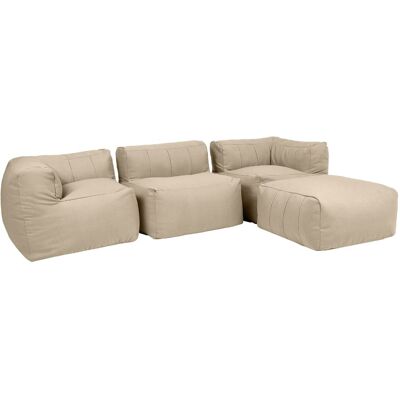Icon Sofá esquina modular de jardín de 4 plazas, impermeable beige Icon Sofá esquina modular de jardín de 4 plazas, impermeable beige