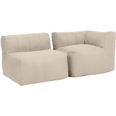 Icon Sofá esquina modular de jardín de 2 plazas, impermeable, beige Icon Sofá esquina modular de jardín de 2 plazas, impermeable, beige