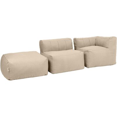 Icon Sofá modular de jardín de 3 plazas en olefina impermeable beige Icon Sofá modular de jardín de 3 plazas en olefina impermeable beige
