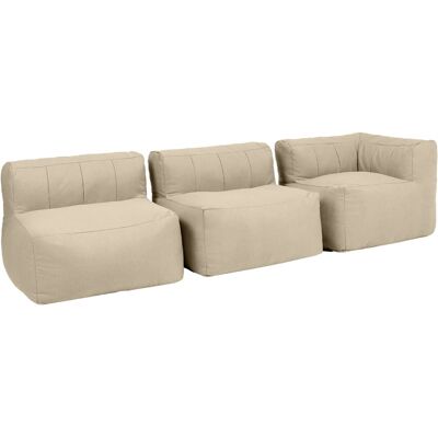 Icon Sofá esquina modular de jardín de 3 plazas, impermeable, beige Icon Sofá esquina modular de jardín de 3 plazas, impermeable, beige