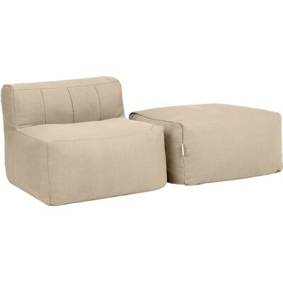 Icon Sofá modular de jardín de 2 plazas en olefina impermeable beige Icon Sofá modular de jardín de 2 plazas en olefina impermeable beige