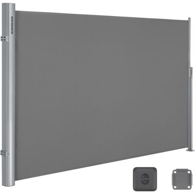 SONGMICS Toldo lateral extensible de 180 x 400 cm de color gris SONGMICS Toldo lateral extensible de 180 x 400 cm de color gris