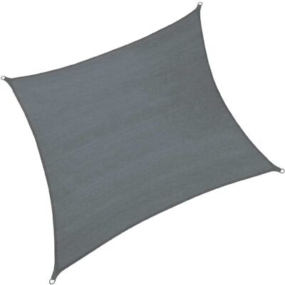 Tectake Toldo de polietileno con cuerdas tensoras, 5 x 5 m, gris Tectake Toldo de polietileno con cuerdas tensoras, 5 x 5 m, gris