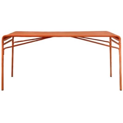 Tikamoon Mesa de jardín rectangular de metal naranja 4/6 personas Tikamoon Mesa de jardín rectangular de metal naranja 4/6 personas