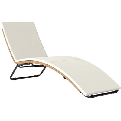 Outsunny Tumbona de ratán 175x57x80 cm crema Outsunny Tumbona de ratán 175x57x80 cm crema