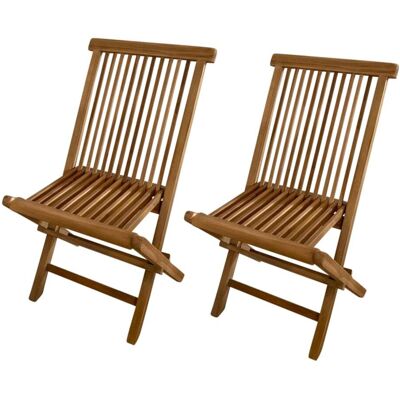 Axi Set 2 sillas jardín plegables teca Axi Set 2 sillas jardín plegables teca