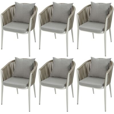 Axi Set 6 sillas jardín aluminio beige Axi Set 6 sillas jardín aluminio beige