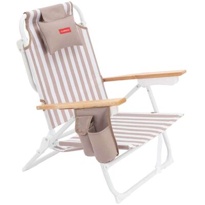 Flamingueo Silla playa reclinable 5 posiciones aluminio beige Flamingueo Silla playa reclinable 5 posiciones aluminio beige