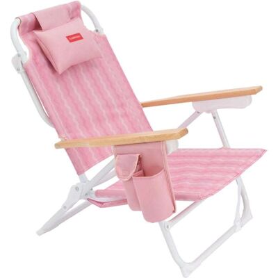 Flamingueo Silla playa reclinable 5 posiciones aluminio rosa Flamingueo Silla playa reclinable 5 posiciones aluminio rosa