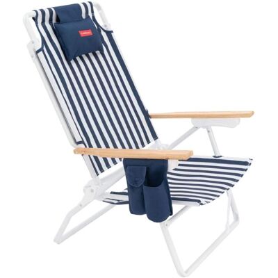 Flamingueo Silla playa reclinable 5 posiciones aluminio azul Flamingueo Silla playa reclinable 5 posiciones aluminio azul