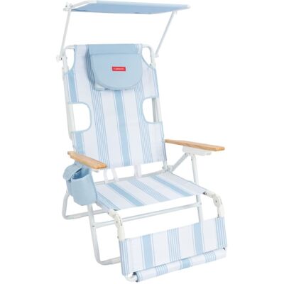 Flamingueo Silla playa reclinable parasol poliéster azul Flamingueo Silla playa reclinable parasol poliéster azul