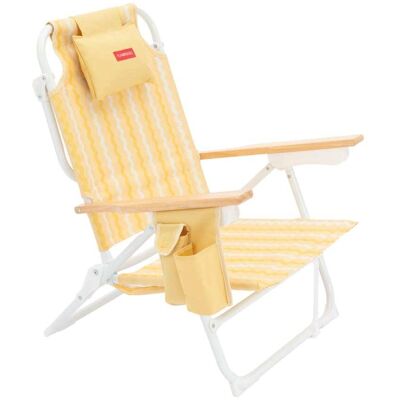 Flamingueo Silla playa reclinable 5 posiciones aluminio amarillo Flamingueo Silla playa reclinable 5 posiciones aluminio amarillo