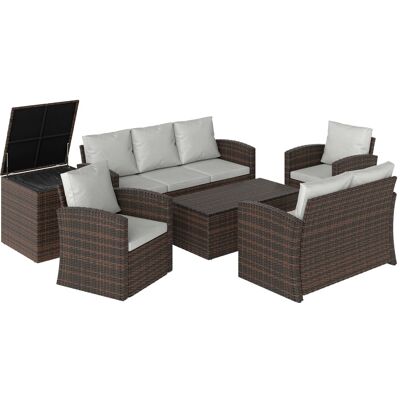 Outsunny Conjunto de jardín 183x72x77 cm beige Outsunny Conjunto de jardín 183x72x77 cm beige