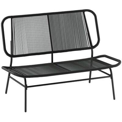 Outsunny Banco de ratán 117x67x80 cm negro Outsunny Banco de ratán 117x67x80 cm negro