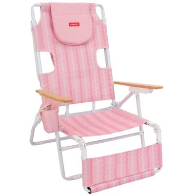 Flamingueo Silla playa reclinable reposapiés aluminio rosa Flamingueo Silla playa reclinable reposapiés aluminio rosa