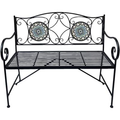 Axi Banco de jardín con mosaico, multicolor, 2 plazas, 107 x 54 x 92 cm Axi Banco de jardín con mosaico, multicolor, 2 plazas, 107 x 54 x 92 cm