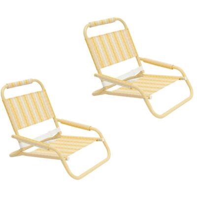 Flamingueo Pack de 2 sillas de playa plegables Amarillo Flamingueo Pack de 2 sillas de playa plegables Amarillo