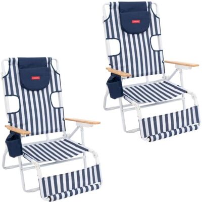 Flamingueo Pack de 2 sillas de playa plegables Azul Flamingueo Pack de 2 sillas de playa plegables Azul
