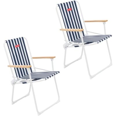 Flamingueo Pack de 2 sillas de playa plegables Azul Flamingueo Pack de 2 sillas de playa plegables Azul