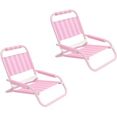 Flamingueo Pack de 2 sillas de playa plegables rosa Flamingueo Pack de 2 sillas de playa plegables rosa