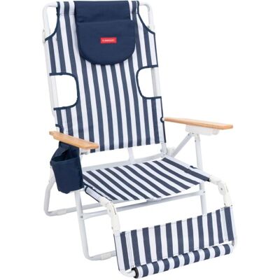 Flamingueo Silla playa reclinable reposapiés aluminio azul Flamingueo Silla playa reclinable reposapiés aluminio azul