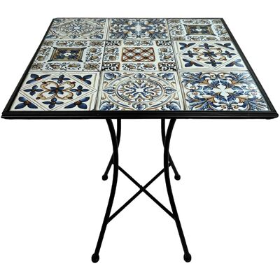 Axi Mesa bistró con motivo de mosaico - azul Axi Mesa bistró con motivo de mosaico - azul