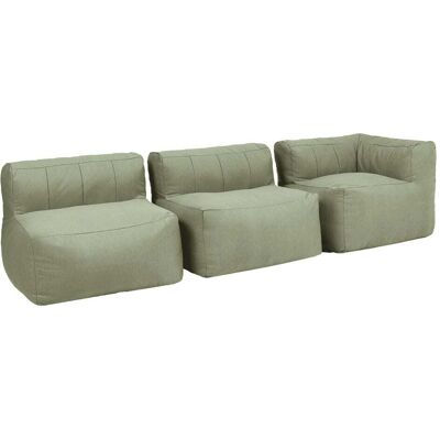 Icon Sofá esquina modular de jardín de 3 plazas, impermeable, verde salvia Icon Sofá esquina modular de jardín de 3 plazas, impermeable, verde salvia