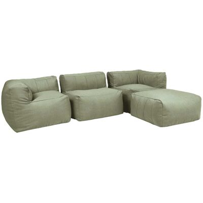 Icon Sofá esquina modular de jardín de 4 plazas, impermeable, verde salvia Icon Sofá esquina modular de jardín de 4 plazas, impermeable, verde salvia