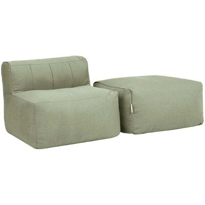 Icon Sofá modular de jardín de 2 plazas en olefina impermeable verde salvia Icon Sofá modular de jardín de 2 plazas en olefina impermeable verde salvia