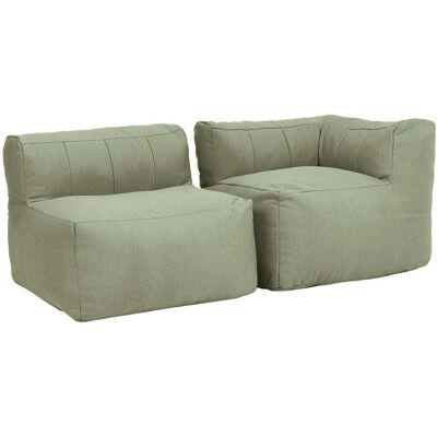 Icon Sofá esquina modular de jardín de 2 plazas, impermeable, verde salvia Icon Sofá esquina modular de jardín de 2 plazas, impermeable, verde salvia
