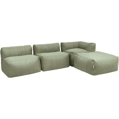 Icon Sofá modular de jardín de 4 plazas en olefina impermeable verde salvia Icon Sofá modular de jardín de 4 plazas en olefina impermeable verde salvia