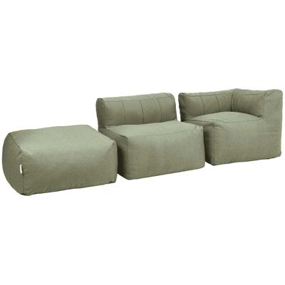 Icon Sofá modular de jardín de 3 plazas en olefina impermeable verde salvia Icon Sofá modular de jardín de 3 plazas en olefina impermeable verde salvia
