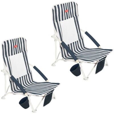 Flamingueo Pack de 2 sillas de playa plegables Azul Flamingueo Pack de 2 sillas de playa plegables Azul