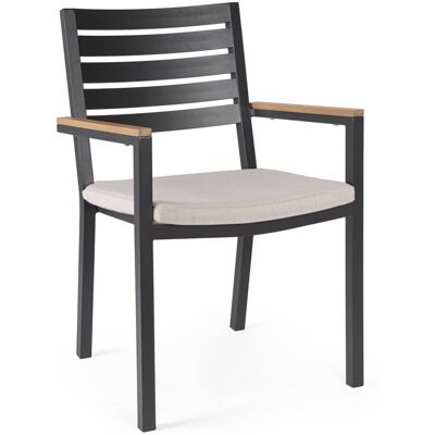 Bizzotto Conjunto de 2 sillas antracita desenfundable Bizzotto Conjunto de 2 sillas antracita desenfundable