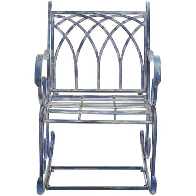 Safavieh Mecedora de jardín de hierro azul musgo Safavieh Mecedora de jardín de hierro azul musgo