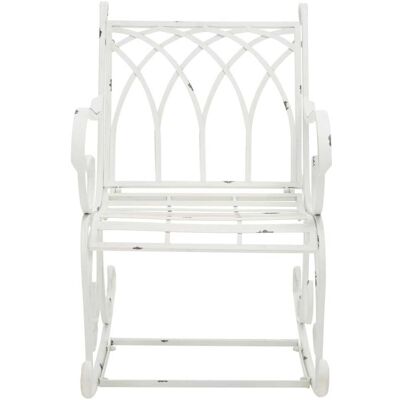 Safavieh Mecedora de jardín en hierro, blanco antiguo Safavieh Mecedora de jardín en hierro, blanco antiguo