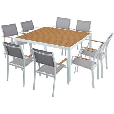 Unique Conjunto de mesa y sillas para jardín metal blanco Unique Conjunto de mesa y sillas para jardín metal blanco