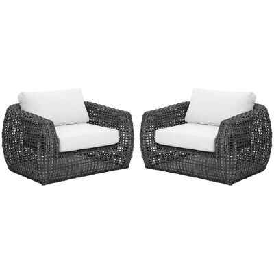 Unique Sillón de jardín resina gris antracita Unique Sillón de jardín resina gris antracita
