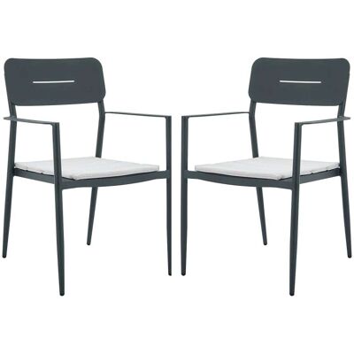 Unique Silla de jardín metal gris antracita Unique Silla de jardín metal gris antracita