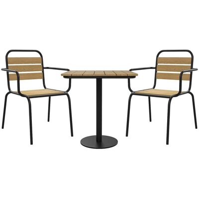 Unique Conjunto de mesa y sillas para jardín metal negro Unique Conjunto de mesa y sillas para jardín metal negro