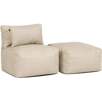 Icon Sofá modular de jardín de 2 plazas en tejido, beige Icon Sofá modular de jardín de 2 plazas en tejido, beige