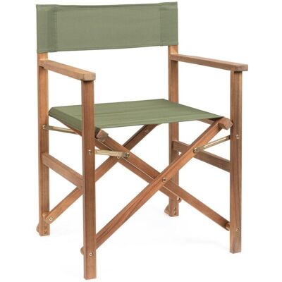 Bizzotto Conjunto de 2 sillas de director en madera y poliéster verde musgo Bizzotto Conjunto de 2 sillas de director en madera y poliéster verde musgo
