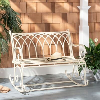Safavieh Banco para exteriores en hierro, beige Safavieh Banco para exteriores en hierro, beige