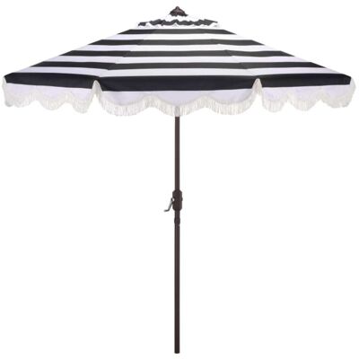 Safavieh Sombrilla de metal negro/raya Safavieh Sombrilla de metal negro/raya