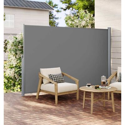 SONGMICS Toldo lateral extensible 160 x 400 cm de aluminio gris SONGMICS Toldo lateral extensible 160 x 400 cm de aluminio gris