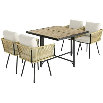 Outsunny Conjunto de jardín 110x110x74 cm beige Outsunny Conjunto de jardín 110x110x74 cm beige